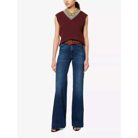 🆕️ 7 For All Mankind Dojo Flare Leg Jean Sz 28 70s Bohemian Streetwear Stretch - Picture 16 of 16